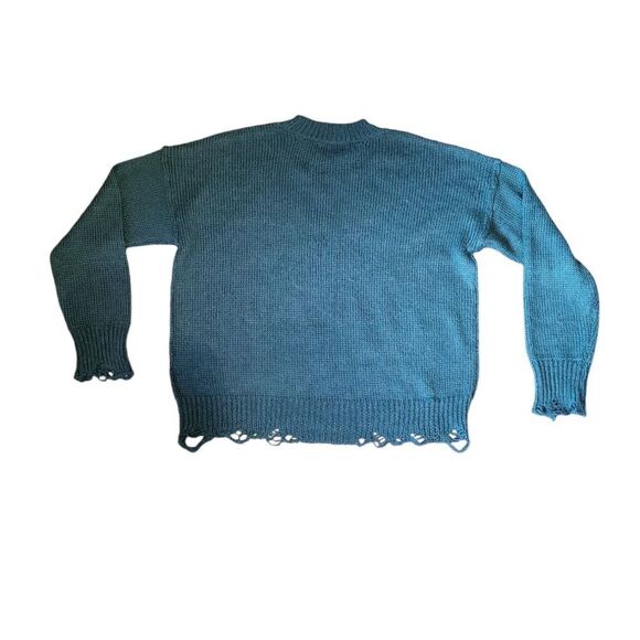 WILDFOX OVERSIZED SLOUCHY LIVING LEGEND DISTRESSED SWEATER WOODFALL GREEN WOOL S - Picture 10 of 13